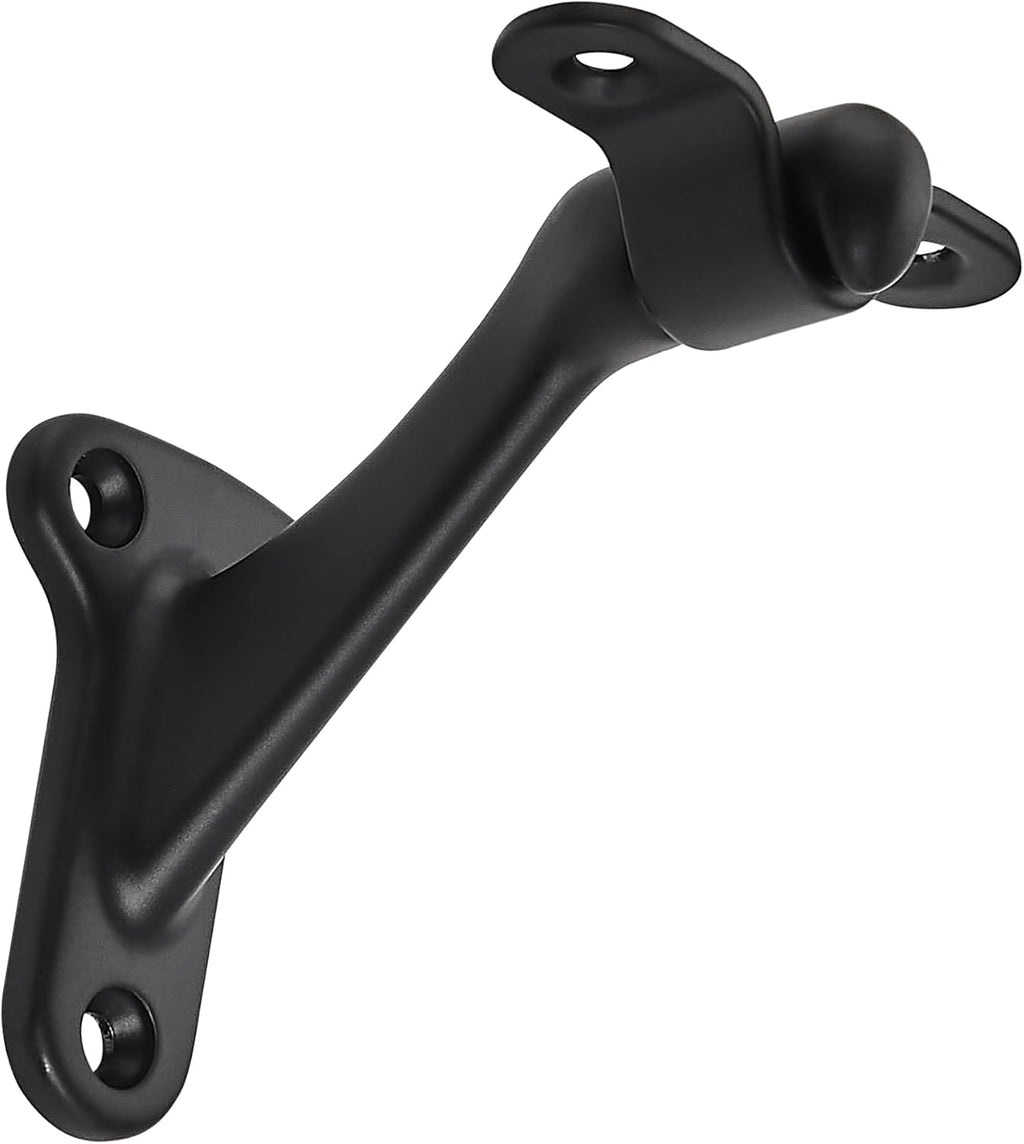 khtumeware 6 Pack 3 Inch Matte Black Hand Rail Bracket Heavy Duty Hardware for Stairways, Home or Office Stair Support Handrail Brackets