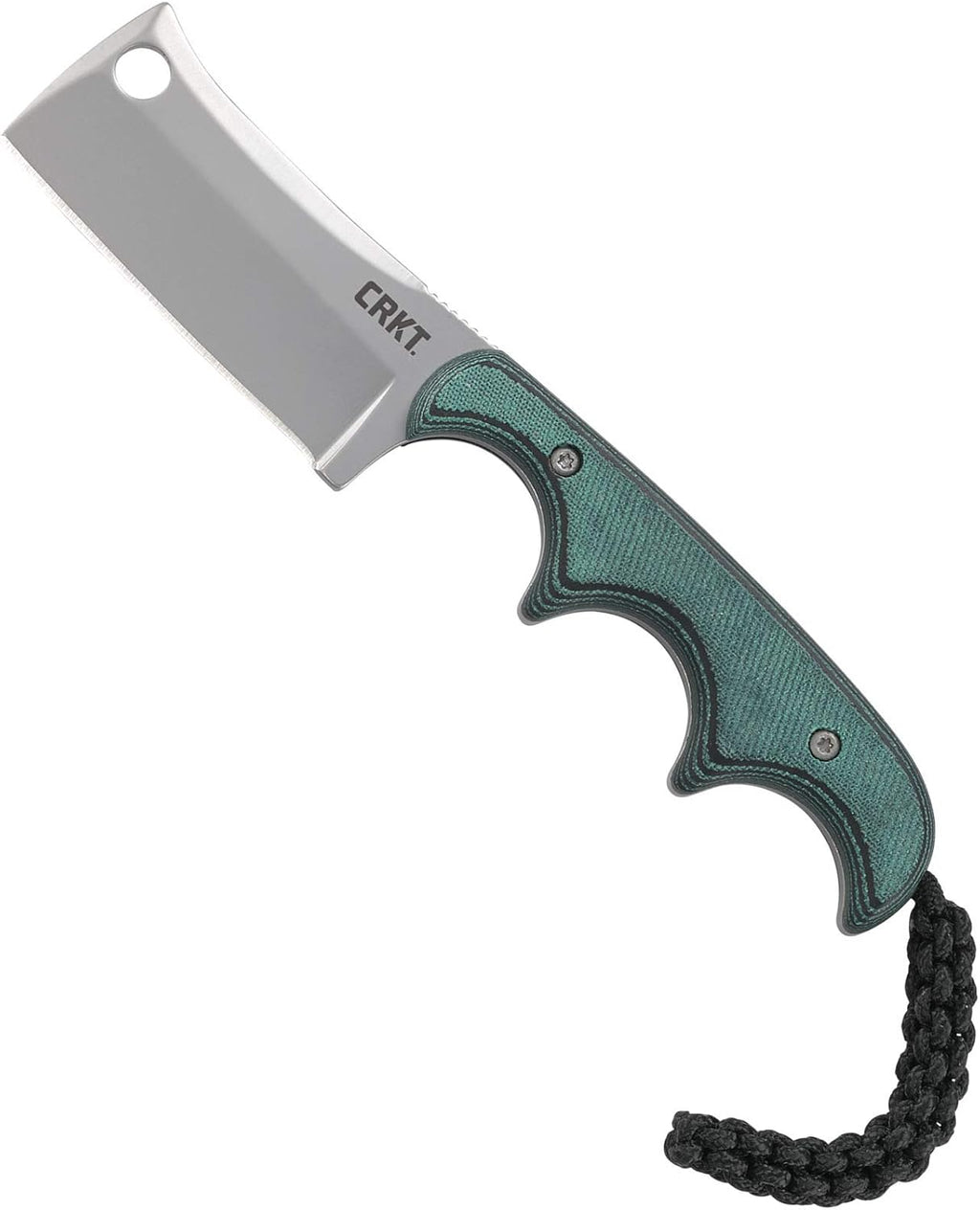 CRKT Minimalist Cleaver Outdoor Survival Fixed Blade Knife with Sheath: Stainless Steel Plain Edge Blade, Micarta Handle, 2383