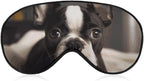 Cute Boston Terrier Sleep Mask for Women Men, Soft Eye Mask with Adjustable Strap for Sleeping, Light Blocking Travel Blindfold for Nap Comfortable Eye Cover for Home Office