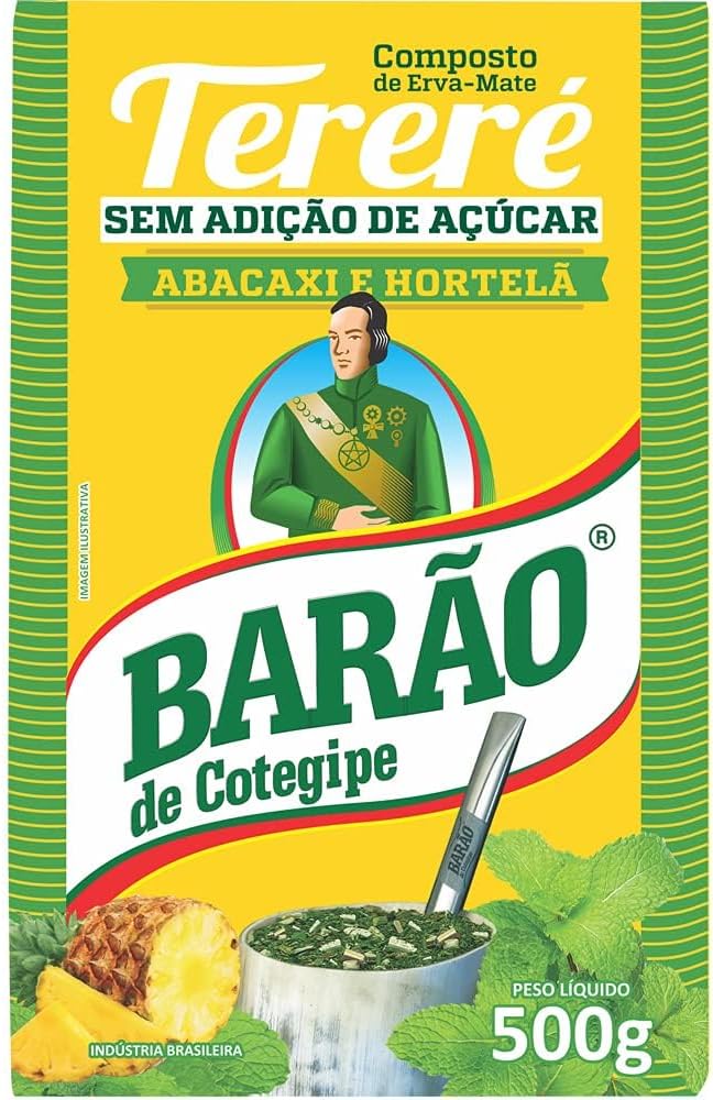Barão de Cotegipe Yerba Mate - Erva Mate Chimarrão Hot or Cold - Tereré Iced Tea Fruity Flavors (Nativa, Pack of 1) 2.2Lb