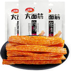 5 Pack Spicy Strip, Gift Packages, WeiLong Latiao, Spicy Gluten, Vegan - Kosher - Gluten-Free - Non-GMO Mo Yu Shuang, 豆制品, A small package of 65g*5pack, enjoy delicious food anytime. (大面筋)