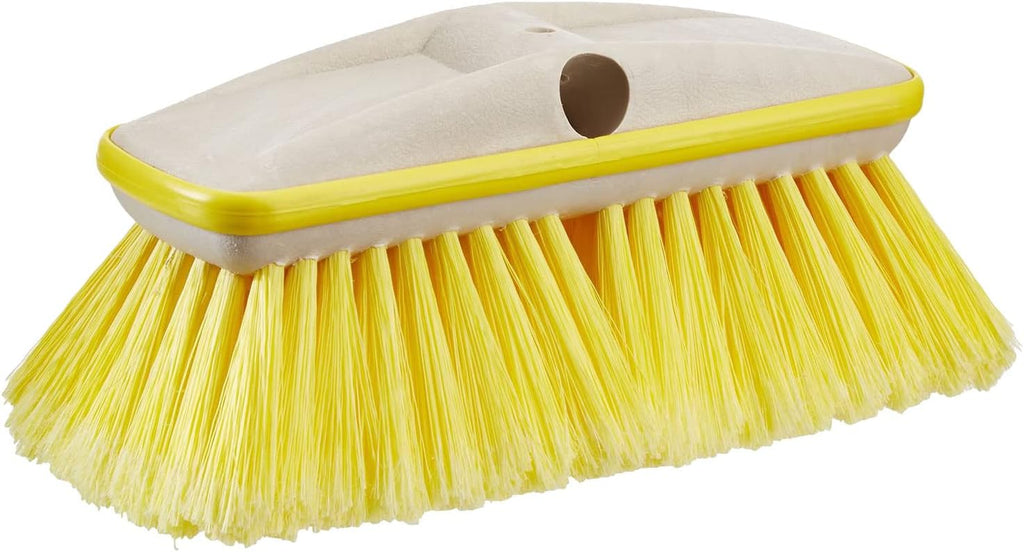 STAR BRITE Premium 8" Soft Brush Head W/Bumper - Dual Connections Fit Either Standard 3/4" Threaded Poles or Extend-A-Brush Handles (Soft) (Yellow) (040161)