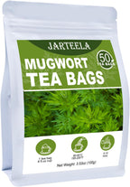 Jarteela - Mugwort Tea Bag, 2g x 50 Count - Pure Mugwort Herb - Natural Herbal Tea Bags for Digestion - Non-GMO - Caffeine-free Tea