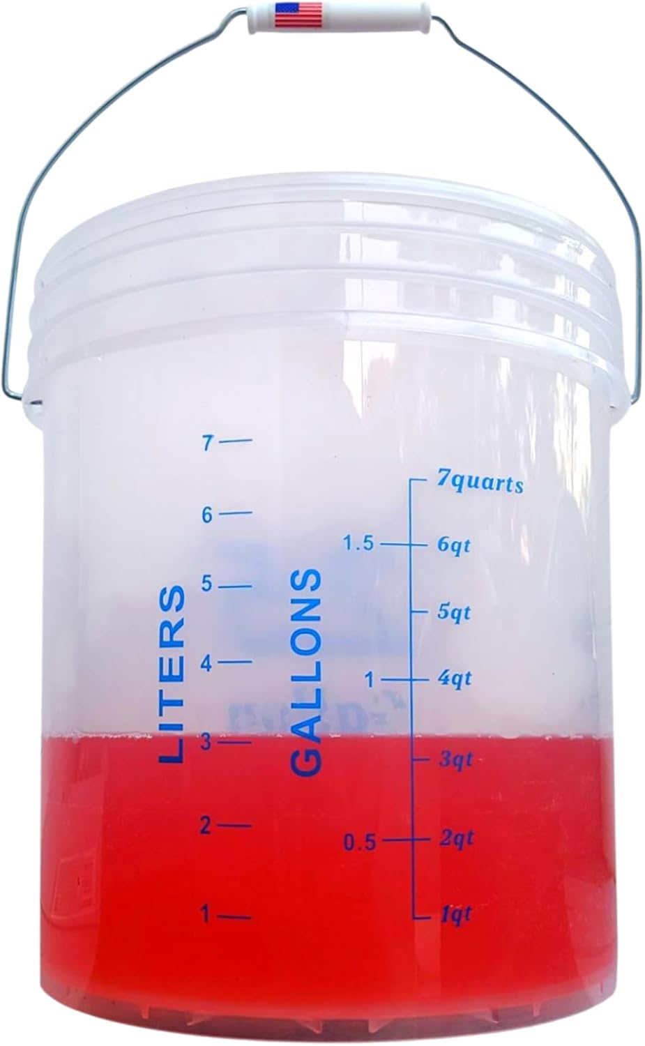 2 Gallon Measuring Graduated Mixing Bucket Pail with Spout Lid & Handle Food Grade Thickened HDPE Leak Proof Heavy Duty Storage Container FDA Compliant Premium Quality Buckets (2 Gallons)