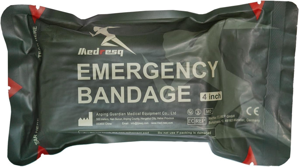 Israeli Style Emergency Bandage, Multifunctional First Aid Device Compression Trauma Wound Dressing for Emergency Combat Shooting Self Rescue Medical Trauma Kit (4inch)