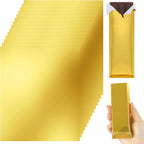 HRXMS Chocolate Bar Wrappers 120pcs - 6x7.5 Inch Gold Foil Paper with Thick Backing | Premium Candy Wrappers for Homemade Chocolate Bars, Candies, Holiday Gifts | Reusable Food-Grade Packaging