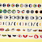 Googly Eye Sticker Labels,1000pcs Adhesive Eye Stickers, Eyes for Crafts or DIY Handmade Arts,Toys and Home Decoration (Funny Beard)