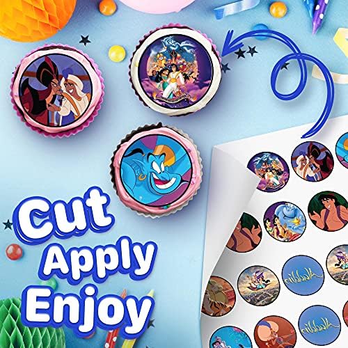 30 x Edible Cupcake Toppers – Prince Ali Party Collection of Edible Cake Decorations |Edible Wafer Sheet