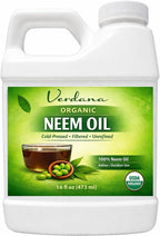Verdana Organic Neem Oil – Cold Pressed, 100% Pure Neem Seed Oil, Concentrated Multi-Purpose Oil for Skin, Hair & Plant Use, No Additives - 16 Fl Oz