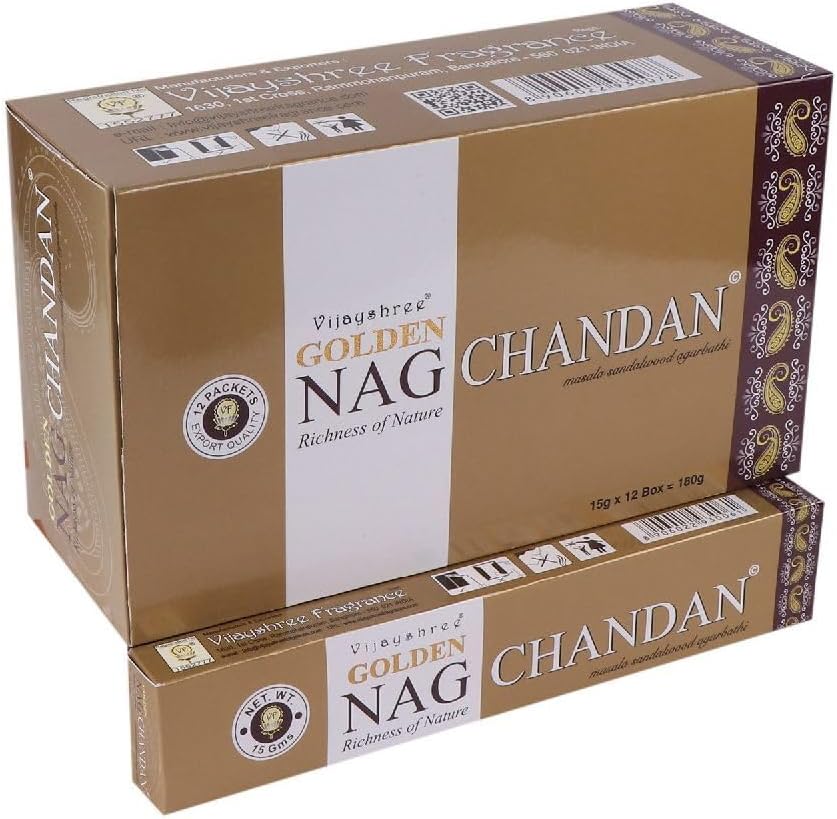 Ancient Wisdom 15g Golden Nag - Chandan Incense, 931880
