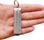 2 Compartments Design Titanium Portable Keychain Pill Holder, Waterproof Pill Box Container Mini Pill Organizer for Travel Purse Pocket