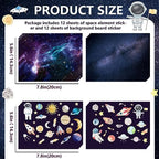 24 Sheets Space Stickers for Kids Reusable Planet Rocket Star Stickers DIY Make Your Own Solar System Stickers for Kids Classroom Learning Educational Classroom Reward Birthday Gifts