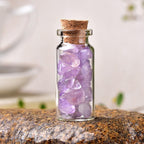 Natural Crystal Glass Wishing Bottle Home Decoration Healing Stone Lucky Drifting Bottle(Brown,40 * 22mm)