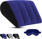 Inflatable Wedge Pillow for Traveling - Portable Bed Wedge Cushion for Feet Elevation,Back,Knee Support & Acid Reflux Relief,Wedge Pillows with Eye Mask for Sleeping,Seniors,Snoring on Chair,Sofa Use