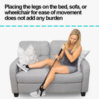 Leg Lifter Strap (42 Inch), Hand Grip for Adult, Senior, Elderly, Handicap, Disability, Mobility Aid for Car, Bed, Couch, Hip Replacement, Wheelchair, Leg Positioning at Home, Black