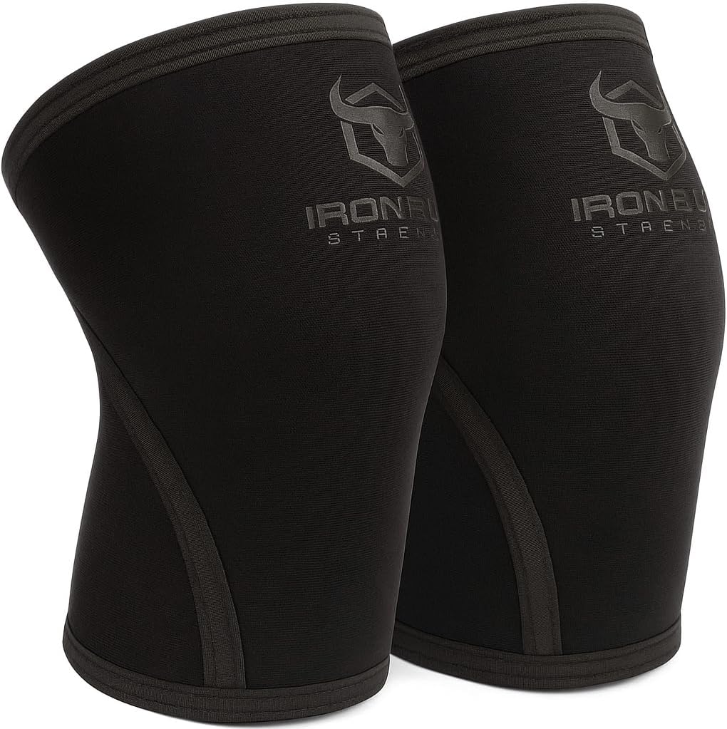 Iron Bull Strength Knee Sleeves 7mm (1 Pair) - Compression Brace & Knee Sleeve For Weightlifting, Powerlifting & Cross Training - Knee Support for Squats - Men & Women