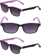 Mass Vision Reader Sunglasses 'The Summerville' Full Reading Lens Sunglasses with Spring Hinges & UV400 Protection (3 Pack)