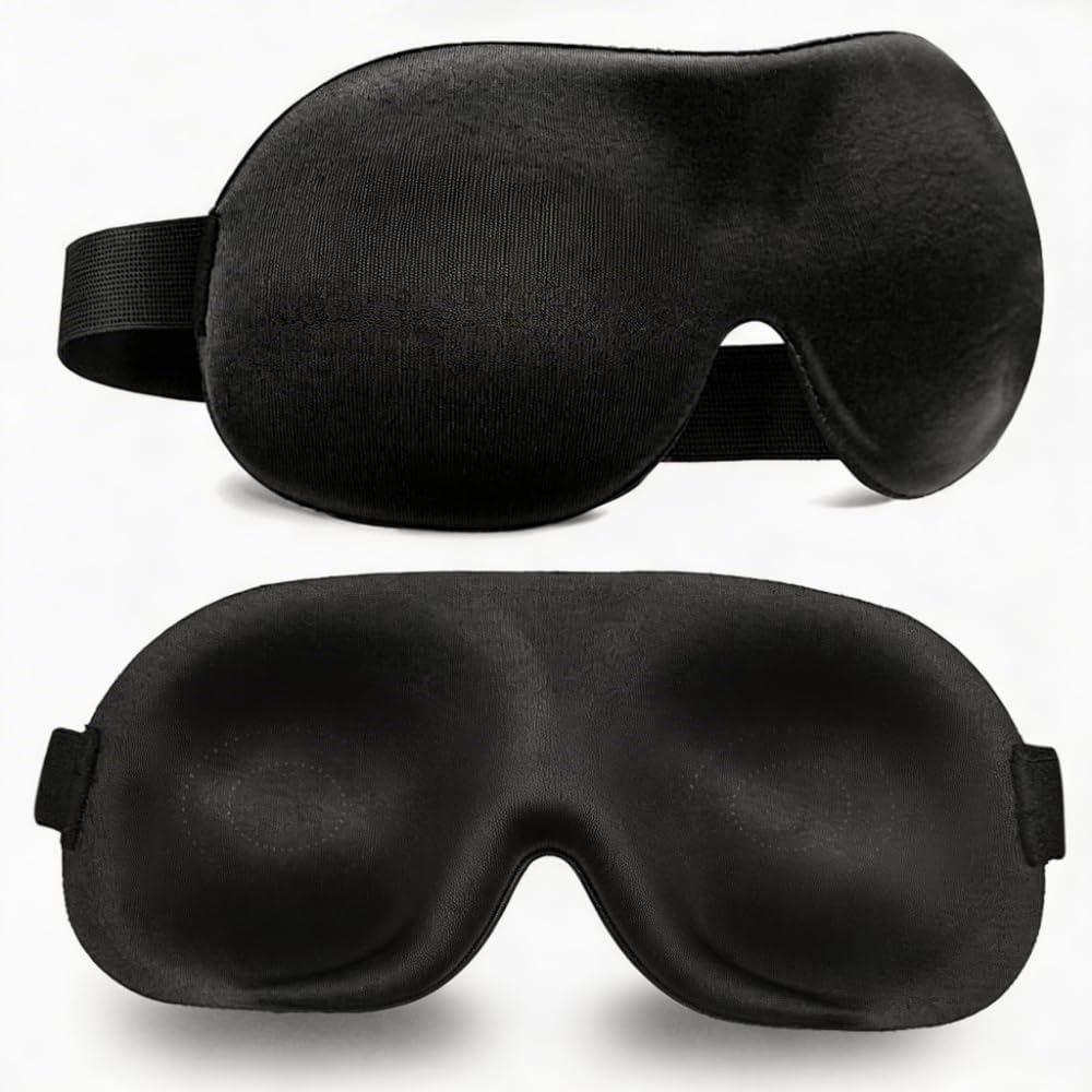 Eye Masks for Sleep，Sleep Mask for Back and Side Sleeper, Block Out Light, Luxury Sleeping Eye Mask of 3D Night Blindfold, Zero Pressure Breathable Travel Eye Cover Black