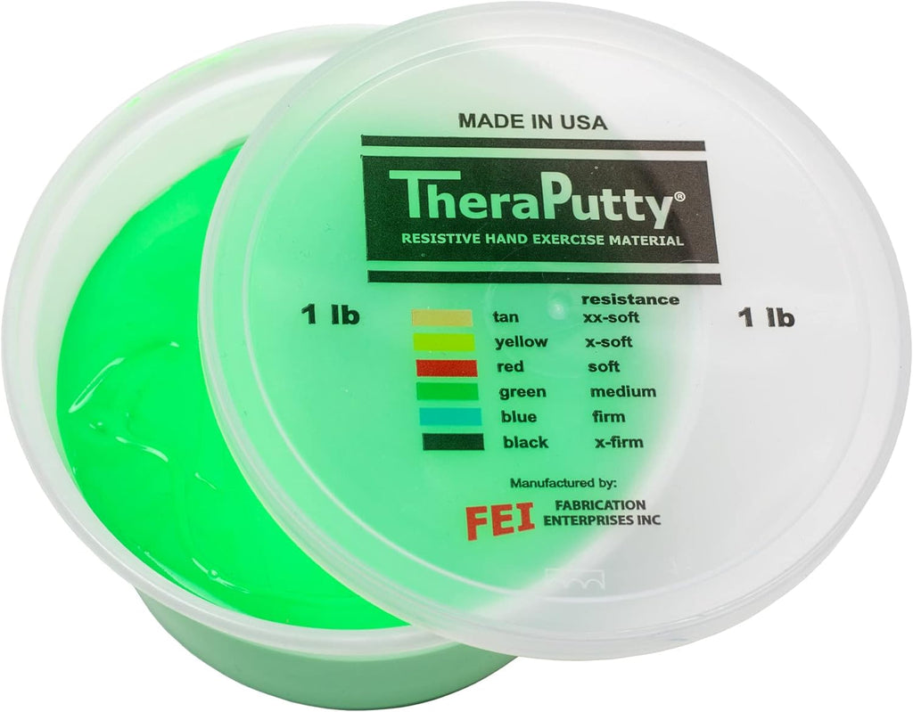 CanDo TheraPutty Scented Hand Exercise Putty for Rehabilitation, Exercises, Hand Therapy, Occupational Therapy, Apple Green Medium 1lb