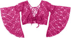 Tribal Belly Dance Lace Butterfly Sleeve Wrap Top, Top for Christmas