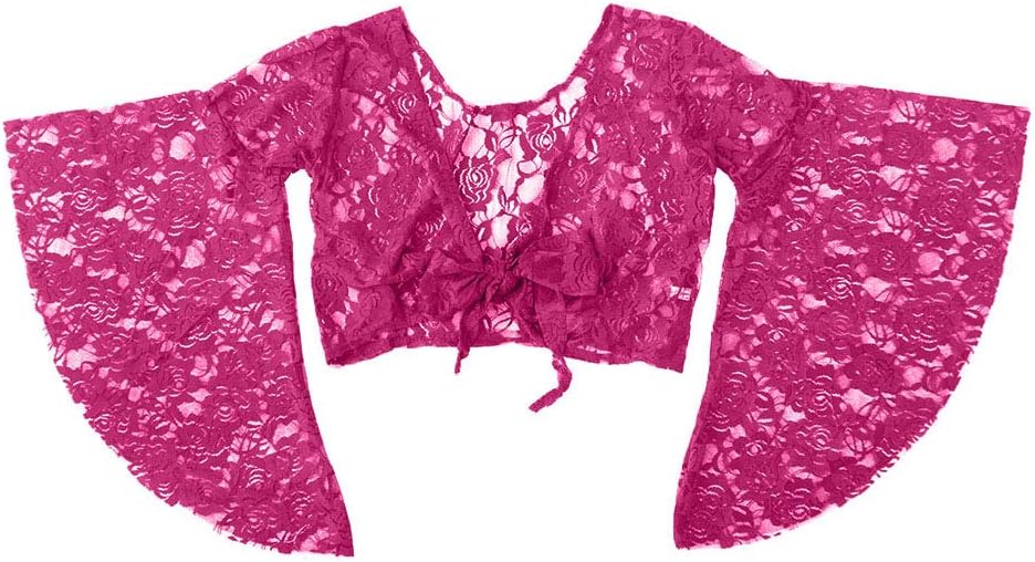 Tribal Belly Dance Lace Butterfly Sleeve Wrap Top, Top for Christmas