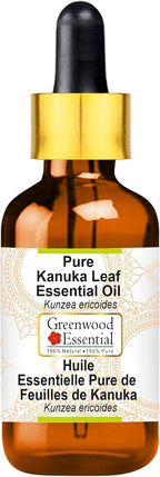 Greenwood Essential Kanuka Leaf Essential Oil (Kunzea ericoides) with Glass Dropper | Pure | Non-Sticky | Non-Greasy | Lightweight | Men & Women | All Skin Types | Steam Distilled 30ml (1 oz)