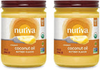 Nutiva Organic Coconut Oil with Non-Dairy Butter Flavor, 14 Ounce (Pack of 2), USDA Organic, Non-GMO, Whole 30 Approved, Vegan & Gluten-Free, Plant-Based Replacement for Butter