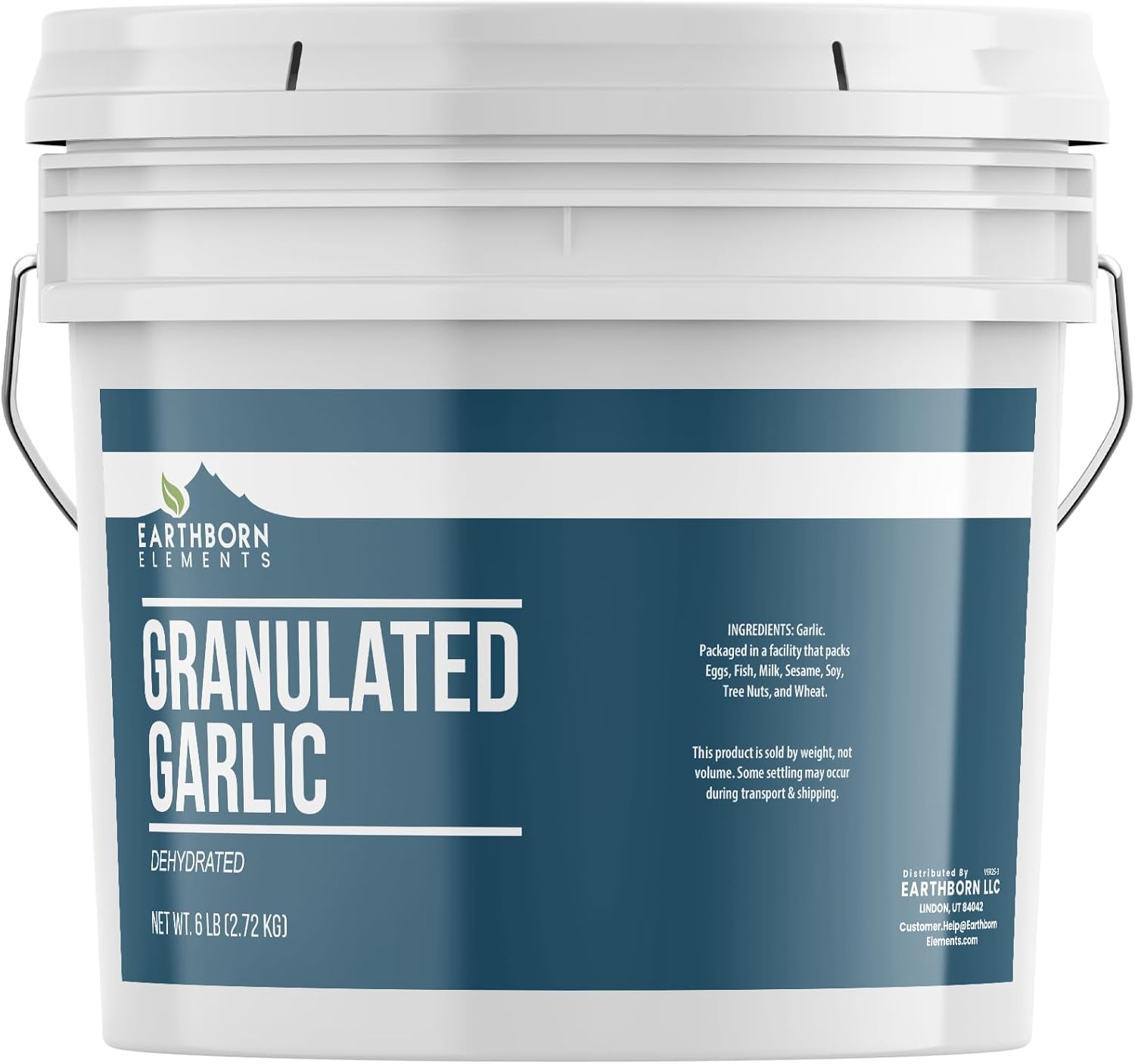 Earthborn Elements Granulated Garlic 1 Gallon Bucket, Dehydrated Garlic, Kitchen Staple (96 Ounce)