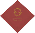 Weddingstar Personalized Printed Paper Napkins 3-Ply 50 Pack - Cocktail Wine