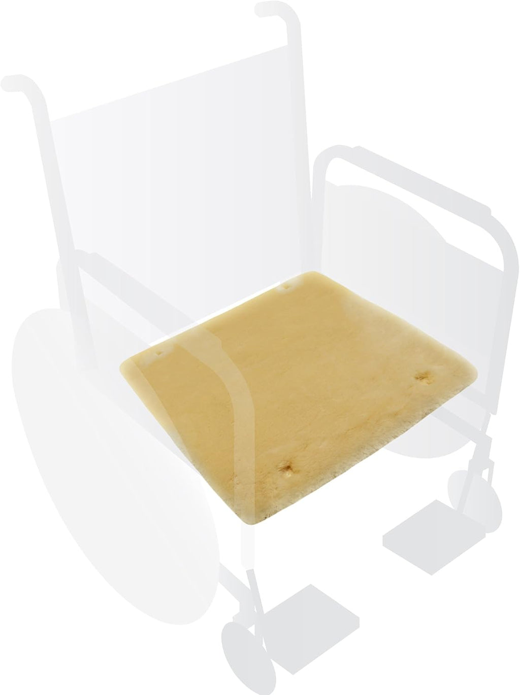 Eurow Genuine Australian Merino Sheepskin Wheelchair Seat Pad, Thick Pressure Relief Cushion for Comfort, Friction, & Pain Reduction, Breathable, Machine Washable,18x18, Champagne