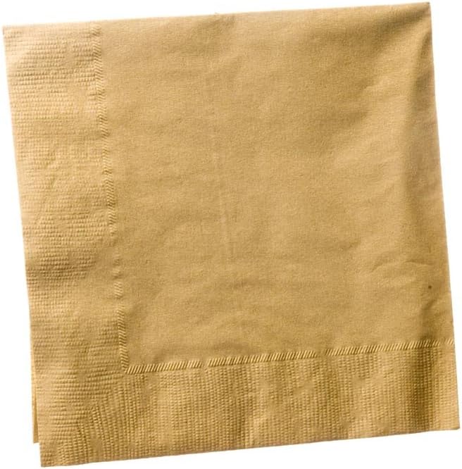 Gold Solid Luncheon Paper Napkins - 6.5" x 6.5" (20 Ct) - Elegant & Durable Design - Perfect for Parties, Events & Celebrations