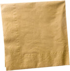Gold Solid Luncheon Paper Napkins - 6.5" x 6.5" (20 Ct) - Elegant & Durable Design - Perfect for Parties, Events & Celebrations