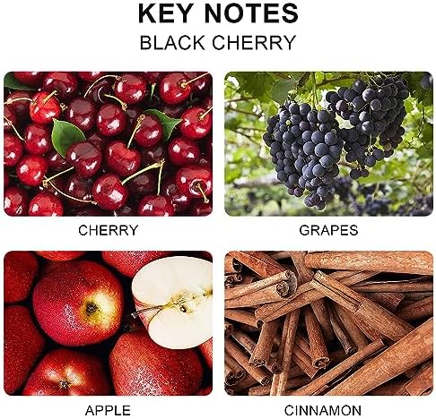 L'odeur Vill Reed Diffuser Set - Black Cherry Scented Home Fragrance, 6.7 oz (200ml) with 6 Oil Diffuser Sticks for Large Rooms and Bathroom Decor