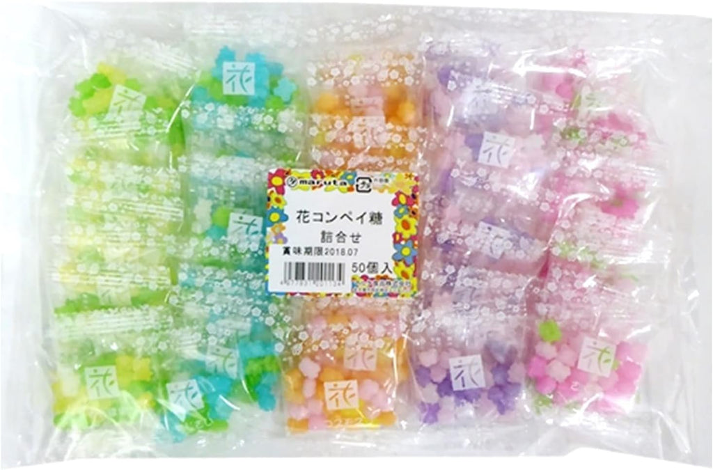MARUTA Candy Konpeito, Hanatsume, Japanese sugar candy, 0.2oz 50count