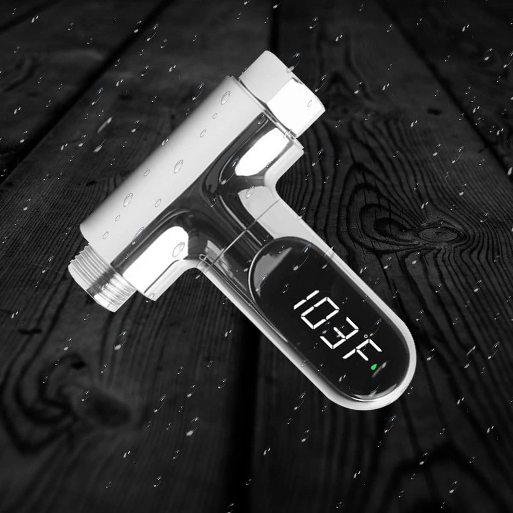 Shower Thermometer,Led Digital Display 360°Rotating Screen Baby Bath Water Power Support Fahrenheit Celsius Home Bathroom Kitchen Water Thermometer for Shower Bath Handheld Sprinkler Head