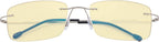 CessBlu Blue Light Blocking Glasses for Men Reading Computer Anti Glare UV Eyeglasses Flexible Rimless Yellow Filter