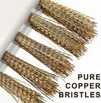 Kitchen Cleaning Scrub Brush - Deep Gas Stove Brass Wire Brushes with Stiff Bristles & Cooktop Scraper, Scrubber for Range Hood Grease Grime, Rust Cleaner for Pot Pan, Household Cleaning Tools