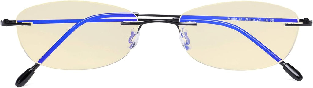 CessBlu Ladies Blue Light Blocking Glasses Anti Glare UV with Yellow Filter Eyeglasses for Women Reading Screen Rimless