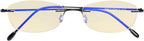 CessBlu Ladies Blue Light Blocking Glasses Anti Glare UV with Yellow Filter Eyeglasses for Women Reading Screen Rimless