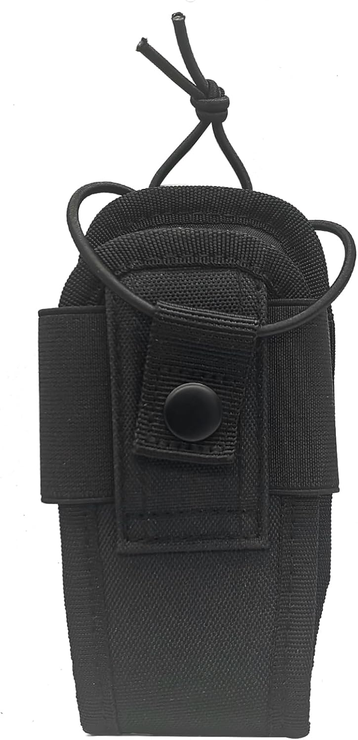 Molle Radio Pouch Walkie Talkie Bag Case Holder Belt Holster for Baofeng uv5r uv-5r uv 5r (Short, Black)