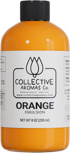 Orange Emulsion for Baking - Natural Flavoring Blend for Cookies, Cakes, Ice Cream, Smoothies, Beverages & More - 8 fl oz Kosher, Pure Orange Emulsion by Collective Aromas Co.