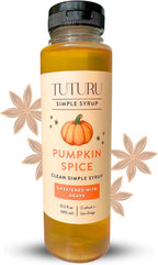 Pumpkin Spice Agave Simple Syrup for Coffee, Cocktails, Matcha - Sweetened with Agave Nectar - Infused with Real Pumpkin Spices - 13.5 oz