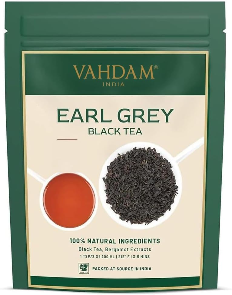 VAHDAM, Earl Grey Tea Loose Leaf 170+ Cups (340g/12oz) Citrusy & Delicious Black Tea blended with 100% Natural Oil of Bergamot | Brew Hot/Iced Tea