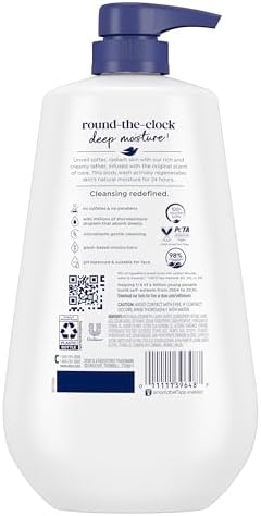 Dove Body Wash Deep Moisture for 24hr Lotion-Soft Skin Moisture Moisturizing Skin Cleanser with No Sulfates No Parabens 30.6 oz