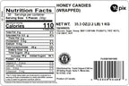Yupik Honey Barley Sugar Candies, 2.2 lb (35.2 oz), Individually Wrapped Hard Candies, Gluten-Free, Low-Calorie, Fat-Free, Sweet Honey Flavour, Ideal for Snacking & Gifting
