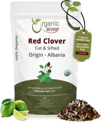 Organic Way Red Clover Flower Cut & Sifted (Trifolium Pratense) Herbal Tea | European Wild-Harvest | Organic & Kosher Certified | USDA Certified | Origin - Albania (1/4LBS / 4Oz)