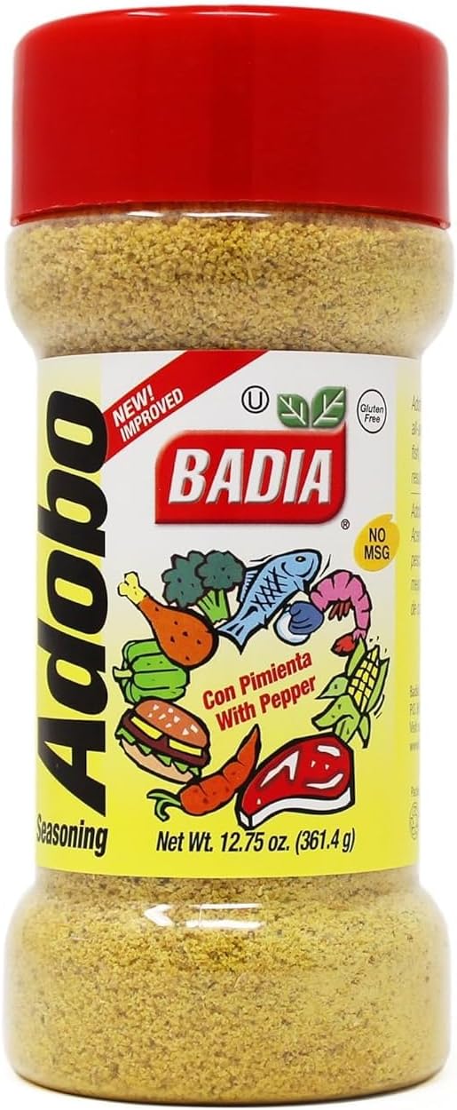 Badia Adobo with Pepper, 12.75 oz – Smoky, Spicy & Savory for Meats, Chicken, Seafood, and Vegetables