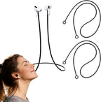 Anti-Lost Earplug Lanyard, 2PCS Silicone Earphones Anti-Lost Straps, Soft Tug-Resistant Sports Earplug Lanyard, Flexible Wire Cable Connector, Silicone Lanyard with Most Earplugs with Removable Tips