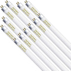 Konideke F54T5/865/HO 54 Watt 46 Inch T5 Fluorescent Tube Light Bulb, T5 54W Grow Light, 6500K Daylight, 5000 Lumens, High Output, G5 Bi-Pin Base, 12 Pack