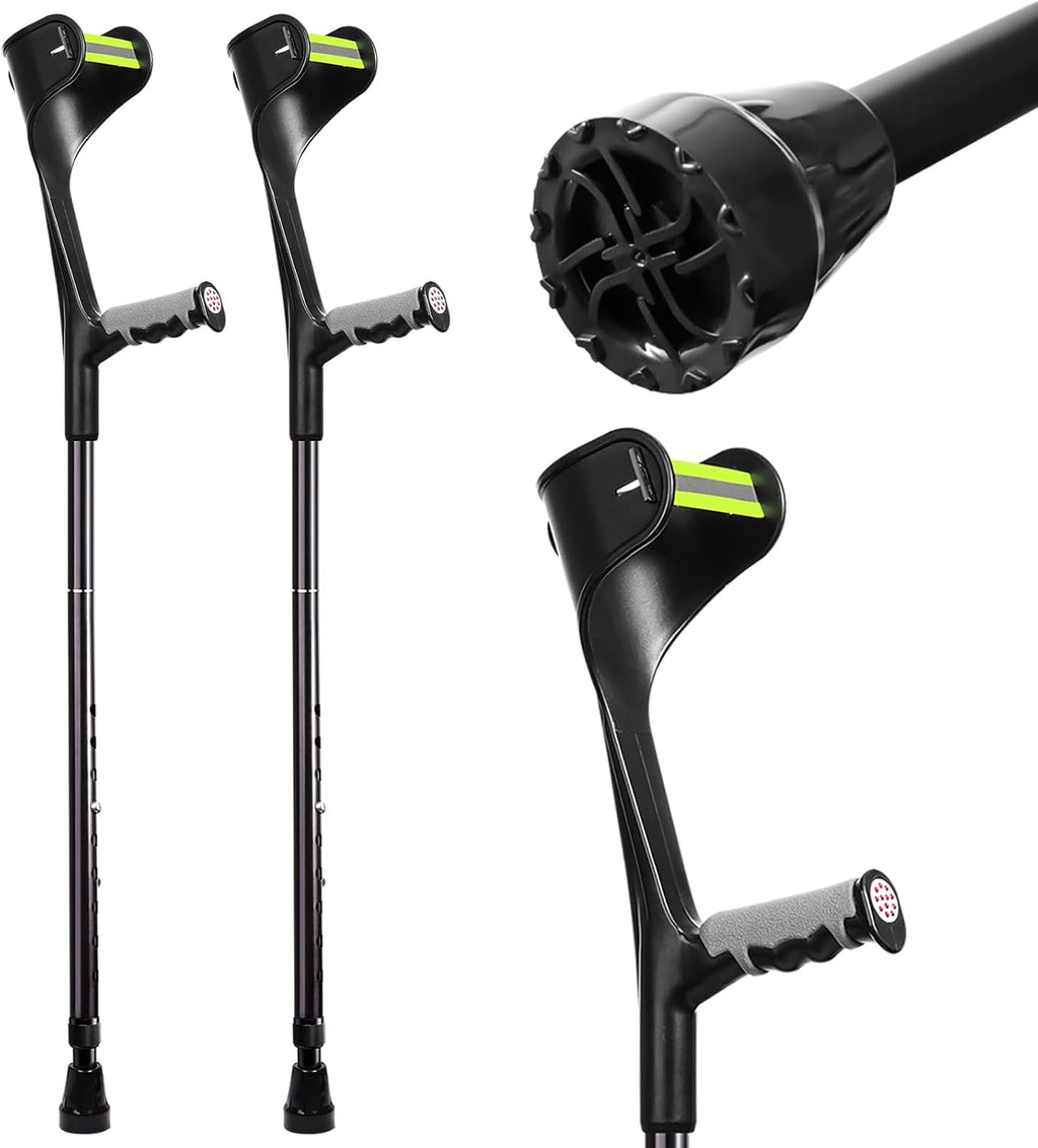 Forearm Crutches for Adults, Upgraded Heightened Forearm Crutches, 10-Level Adjustable Height, Arm Crutches Forearm, Aluminum Crutches for Walking